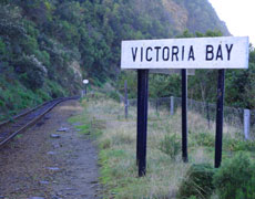 The Outeniqua Tjoe-Choo steam train passes through Victoria Bay daily, taking passengers on a scenic train ride between George and Knysna.