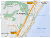 Street Level Amanzimtoti Map