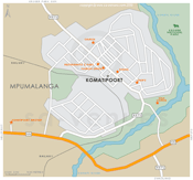 Street Level Komatipoort Map