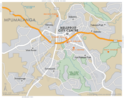 Street Level Nelspruit Map
