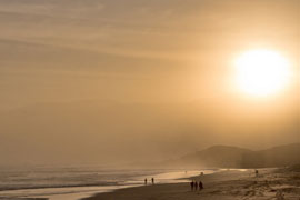 Beach in Hermanus at sunset