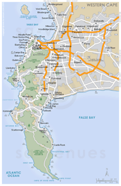 Map of Cape Peninsula incorporating Southern Suburbs