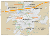 Street Level Worcester Map