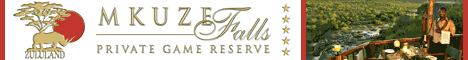 Click to go to » Mkuze Falls Private Game Reserve
5 Star Accommodation in a Big 5 Private Game Reserve