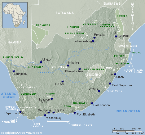 africa terrain map