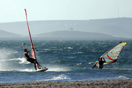 Windsurfing on the Langebaan Lagoon