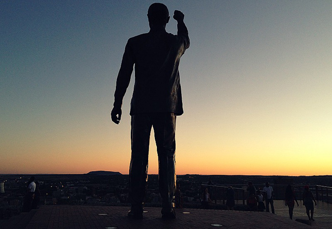 Larger than life statue of Nelson Mandela on Naval Hill