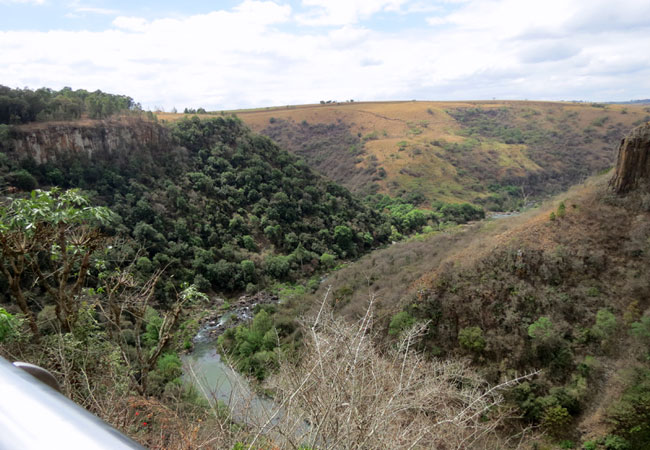River running from the falls
