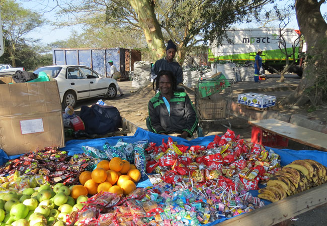Vendor and his wares