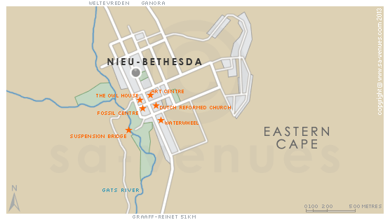 Map and Directions to Outsiders B&B in Nieu-Bethesda