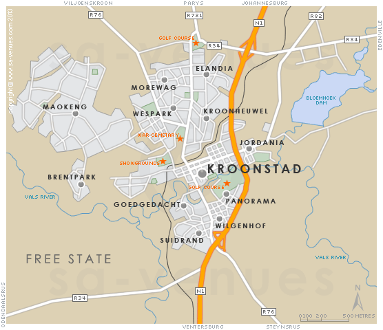 Kroonstad Map