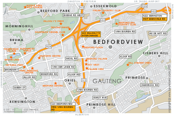 Map of Benoni, South Africa