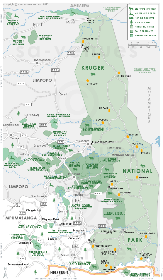 Kruger Park Map Kruger Park Map