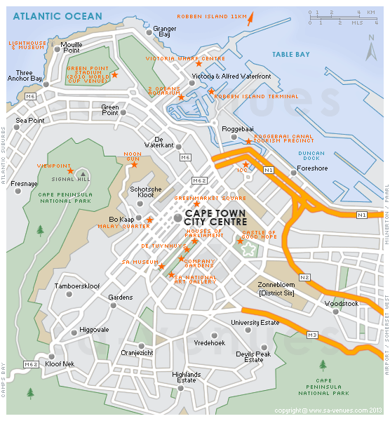 city of cape town maps City Bowl Map city of cape town maps