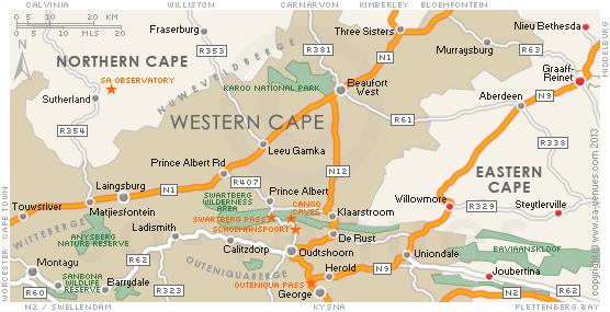 karoo road trip map