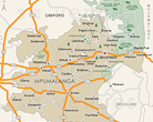 Mpumalanga Hybrid Physical / Political Map