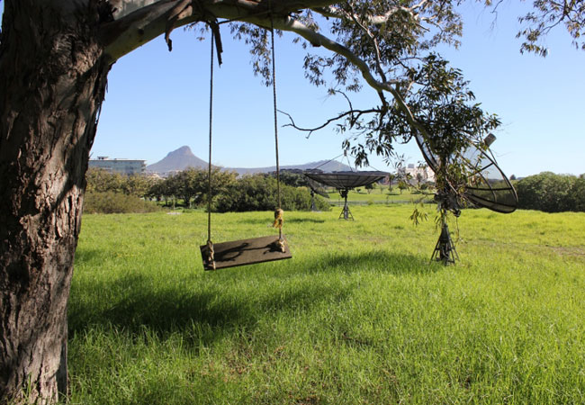 View with radio dishes