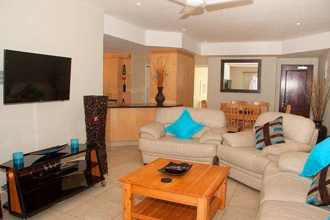 Lounge with flat screen HD LED TV with full DSTV package.