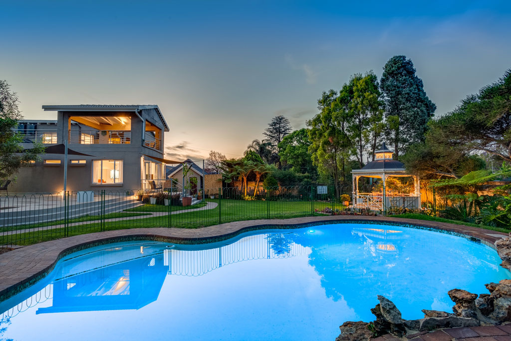 The stunning pool/ garden