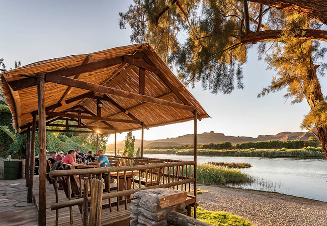 Bar overlooking river