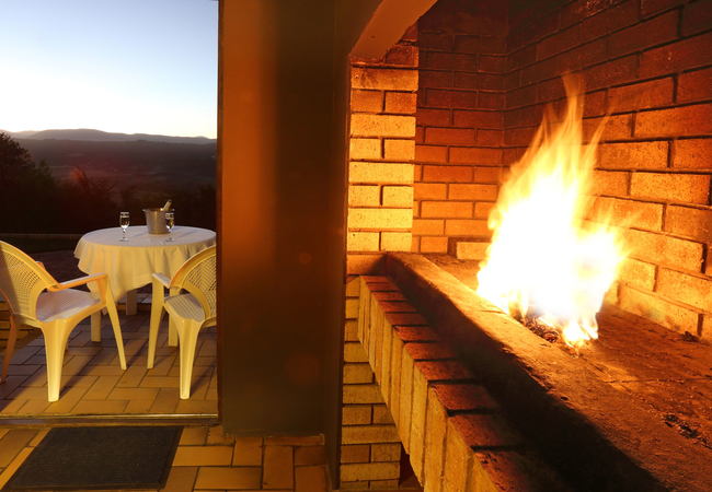 Indoor patio with built in braai