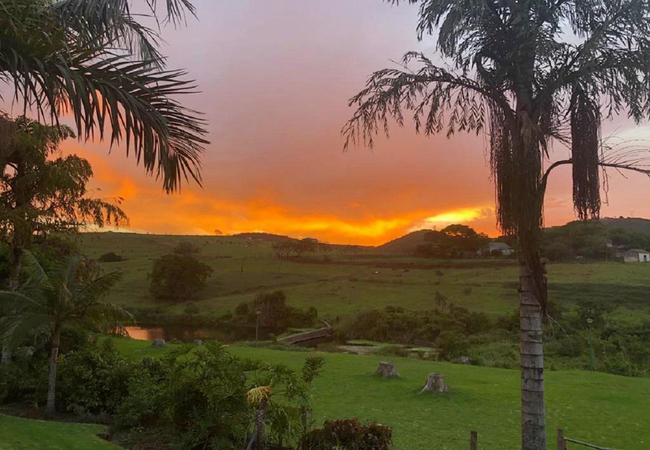 Sunset from pool area 