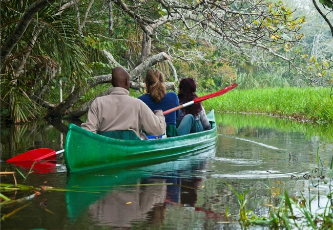 Canoeing on channel