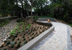 gardens and fire pit