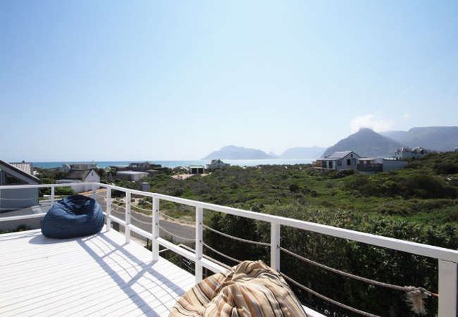 Upstairs Deck with sea and mountain views