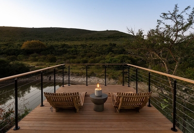 Deck overlooks waterhole
