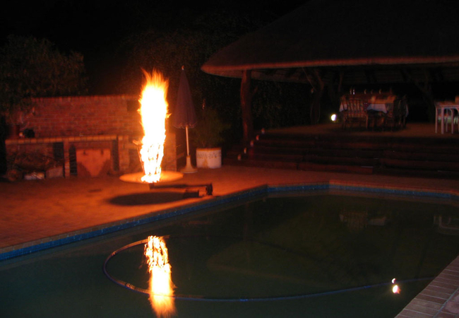 Pool Braai and Lapa at night